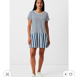 NEW Hayden Los Angeles women’s Cotton Blend Blue White Stripe Tunic Small